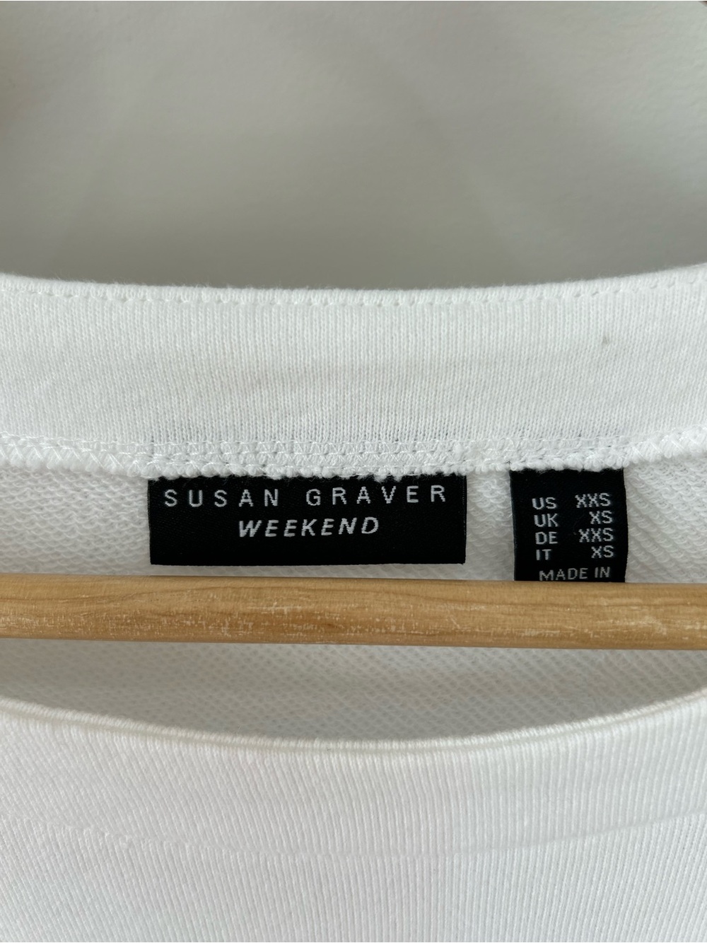 Susan Graver Weekend French Terry Multiples Shift Dress White Fringe Size XXS - Picture 2 of 9